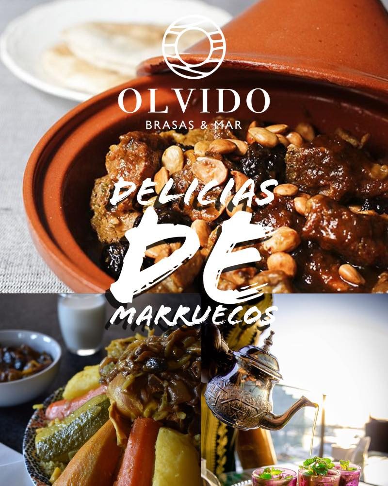 Tajín marroquí servido en Olvido Beach